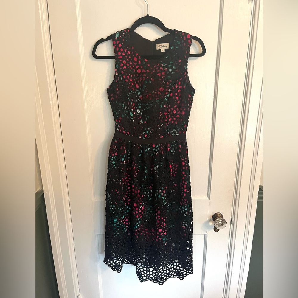 Wolven by Anthropologie Black Lace Overlay Party Dress - Picture 3 of 8